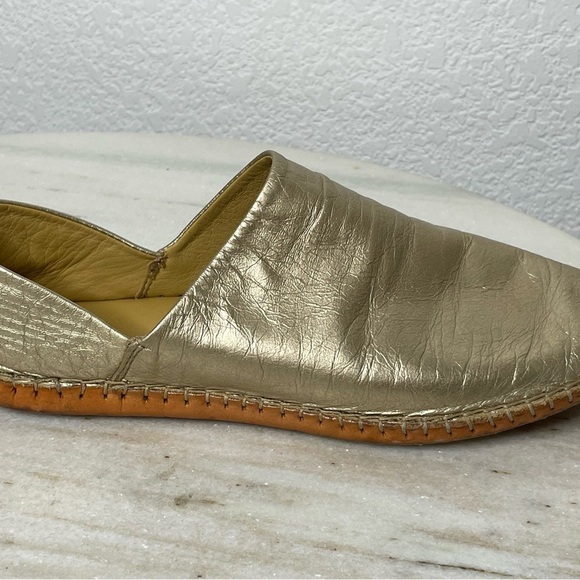 BEEK loafers gold women’s slip on sz 8 hand made - Picture 12 of 13